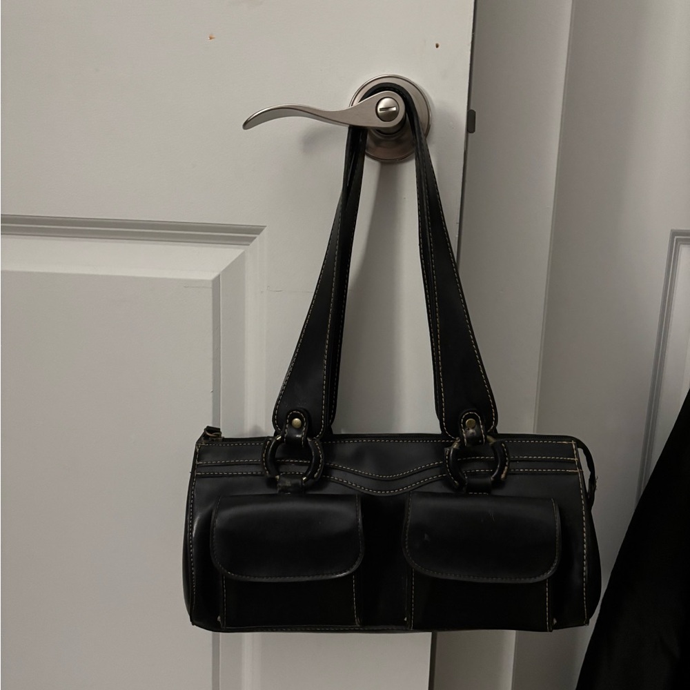 Black Leather Shoulder Bag